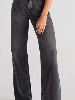 We The Free Tinsley Baggy High Rise Jeans Blowout Black Size 28